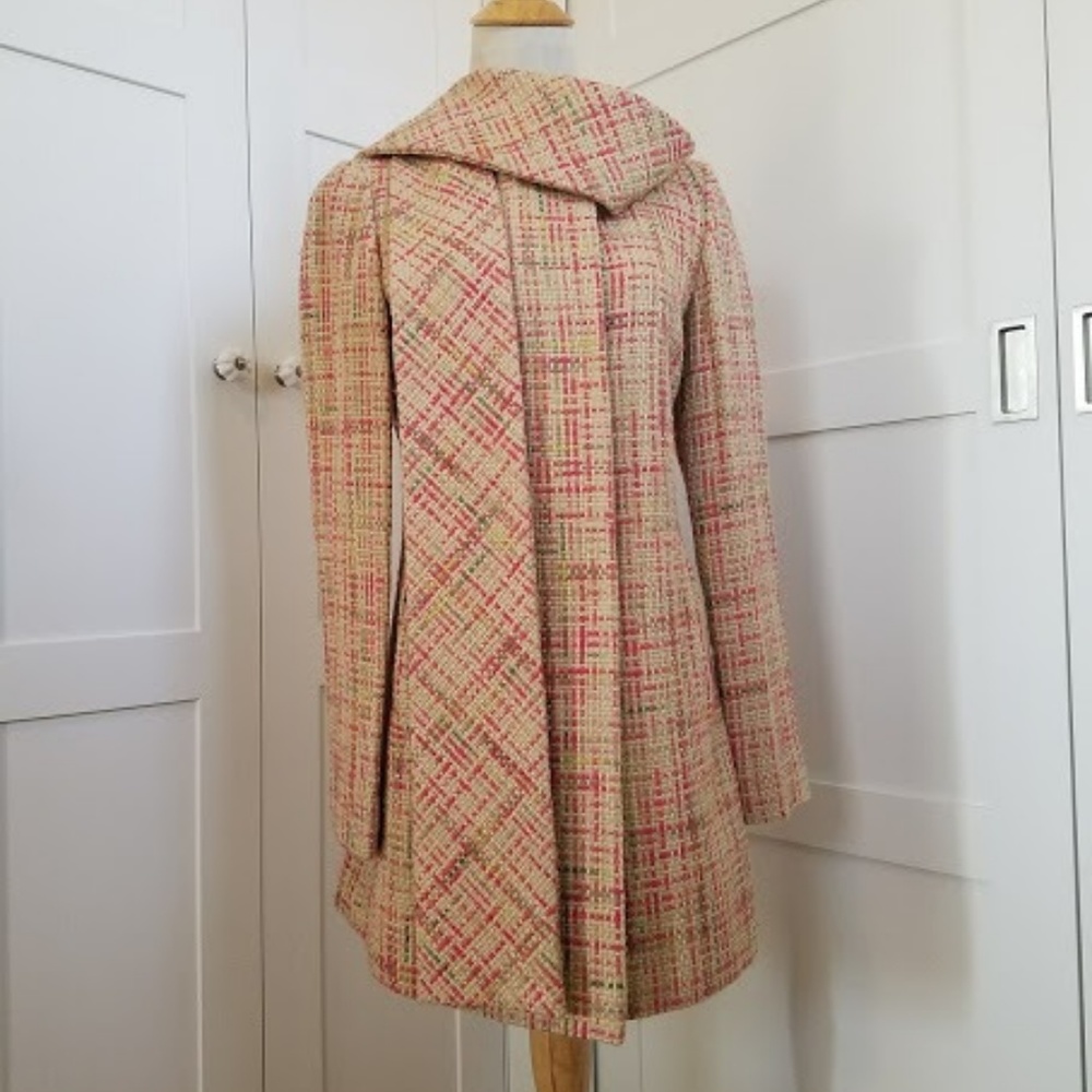 Anthropologie Tweed scarf coat